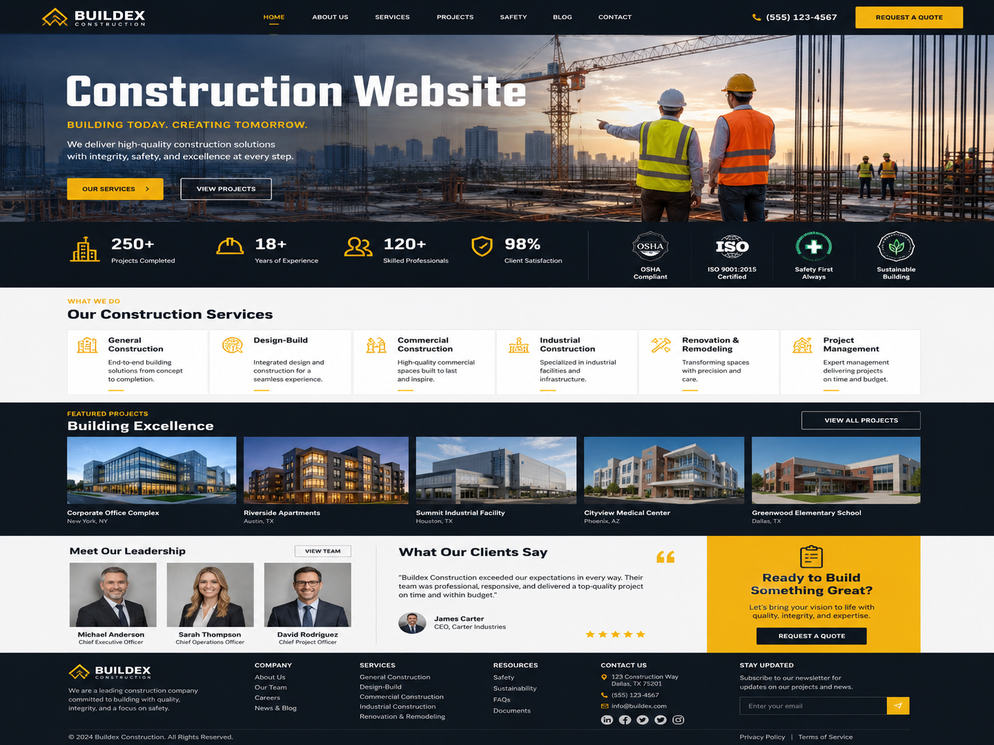 Construction Website sample preview