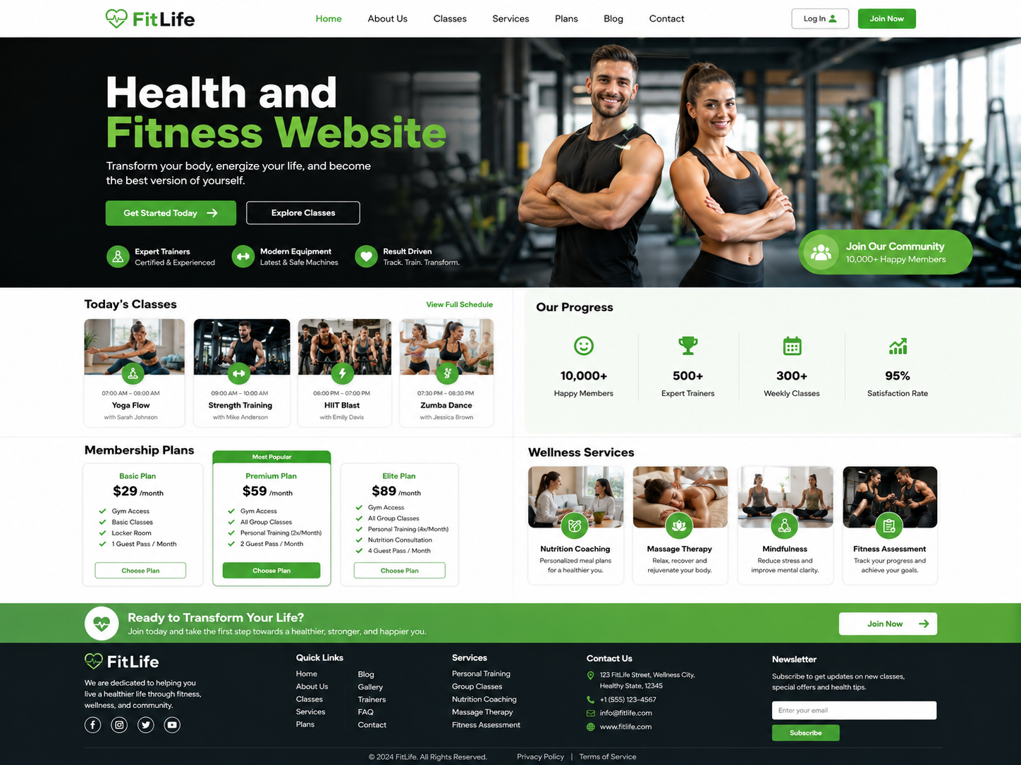 Health and Fitness Website sample preview