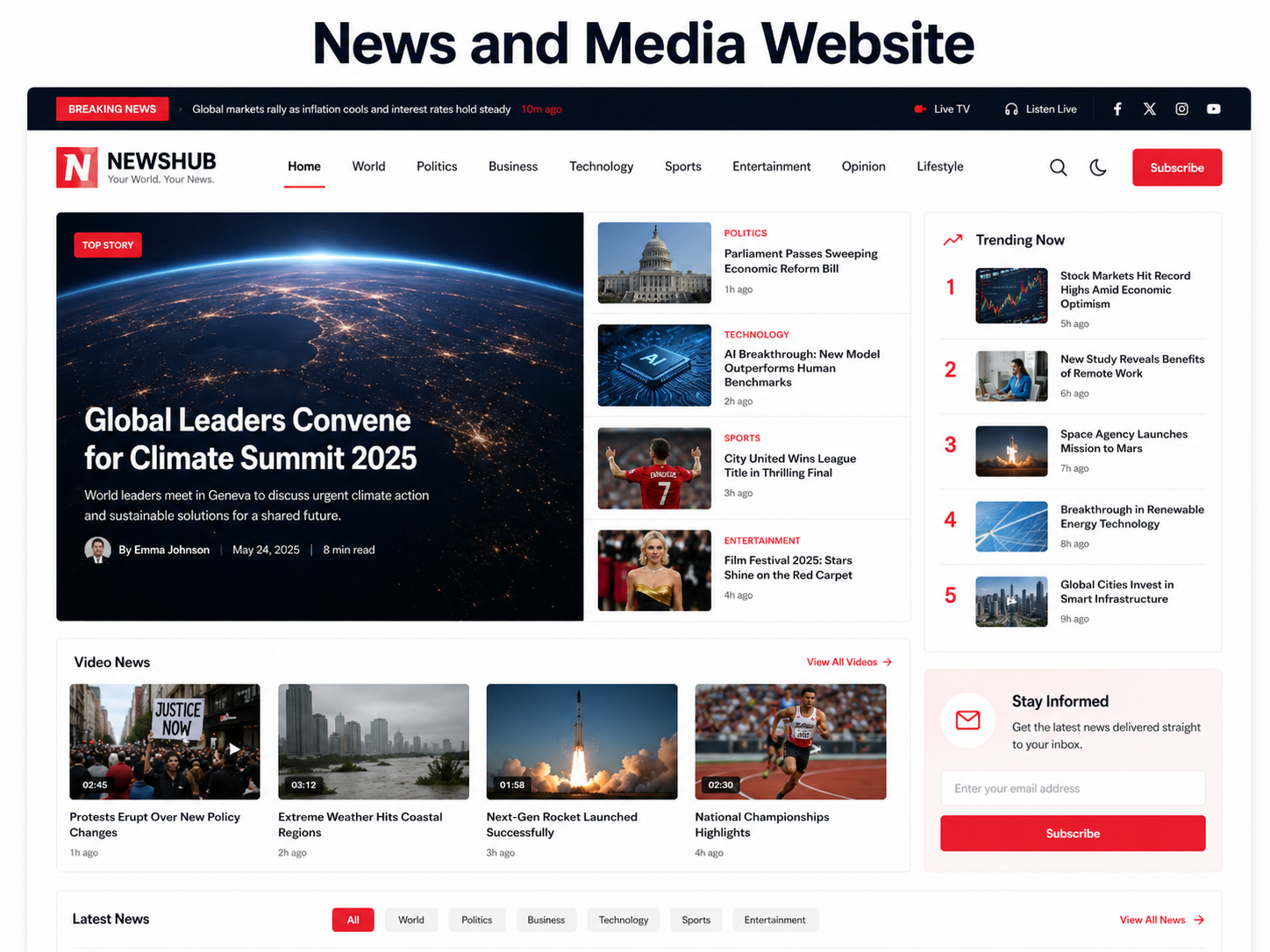 News and Media Website sample preview